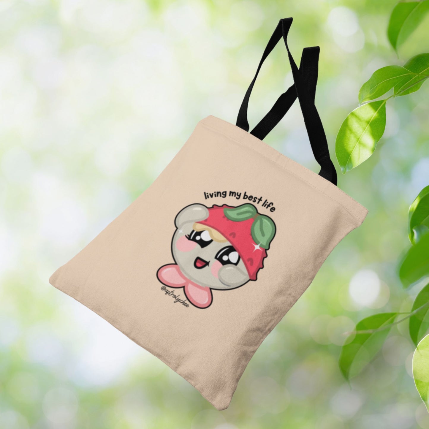 Astrolychee "Living My Best Life" Tote Bag